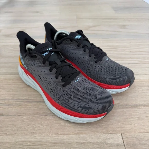 HOKA ONE ONE Men’s Clifton 8 Running Shoes Size 9.5 Anthracite/Castlerock - Picture 1 of 7